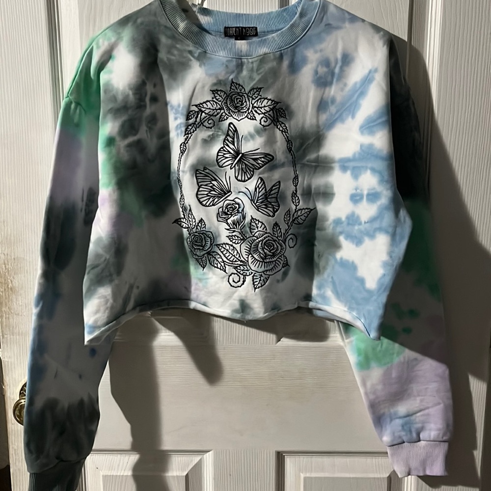 Tie dye cropped sweatshirt